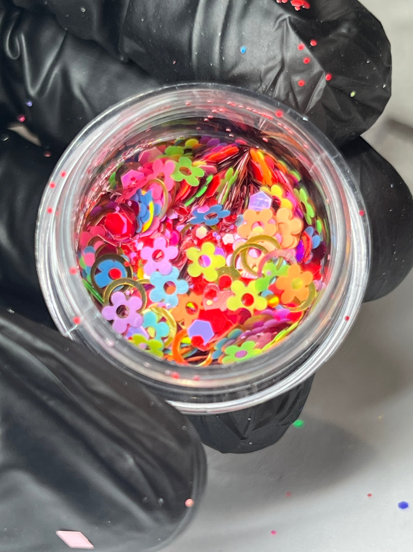 Assorted glitter flowers